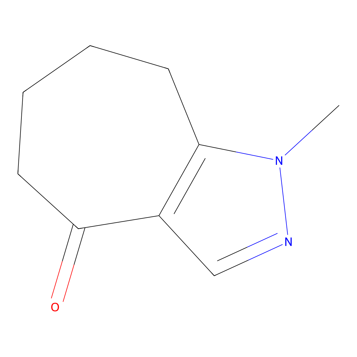 1-methyl-1H,4H,5H,6H,7H,8H-cyclohepta[c]pyrazol-4-one molecular structure, CAS 115309-88-1