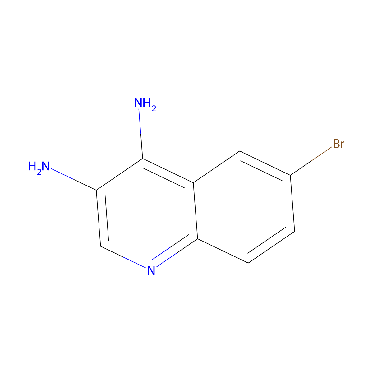 6-Bromoquinoline-3,4-diamine molecular structure, CAS 1153095-14-7
