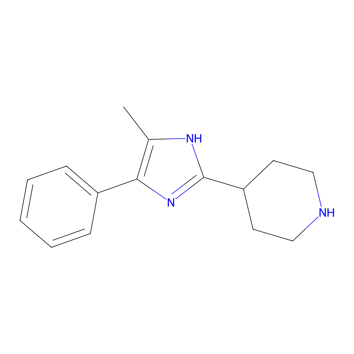 4-(4-Methyl-5-phenyl-1H-imidazol-2-yl)piperidine molecular structure, CAS 1153101-93-9