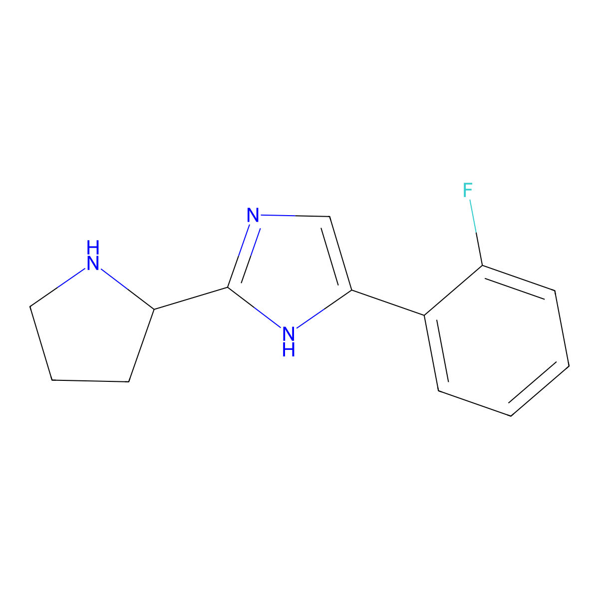 4-(2-fluorophenyl)-2-(pyrrolidin-2-yl)-1H-imidazole molecular structure, CAS 1153102-36-3