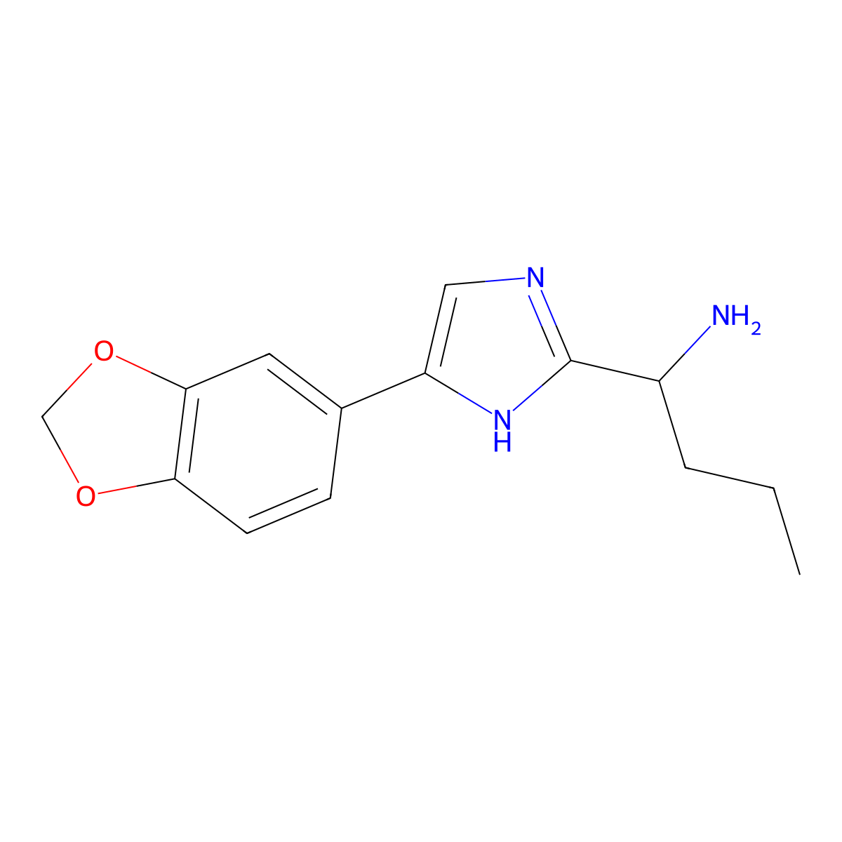 1-[4-(1,3-dioxaindan-5-yl)-1H-imidazol-2-yl]butan-1-amine molecular structure, CAS 1153102-59-0