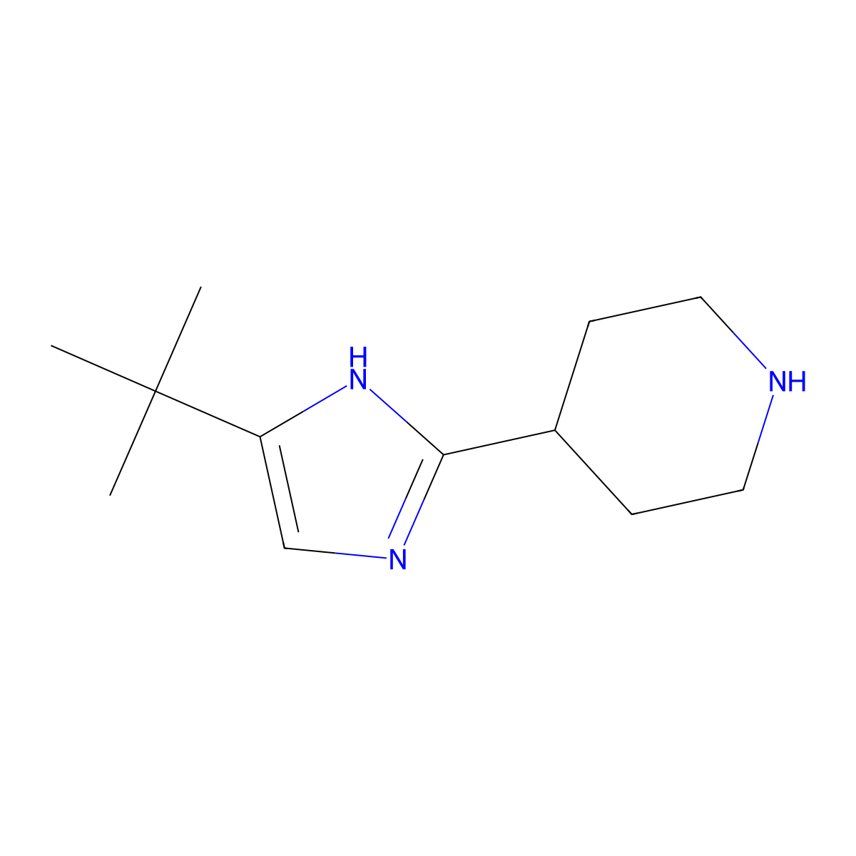 4-(5-tert-butyl-1H-imidazol-2-yl)piperidine molecular structure, CAS 1153102-76-1