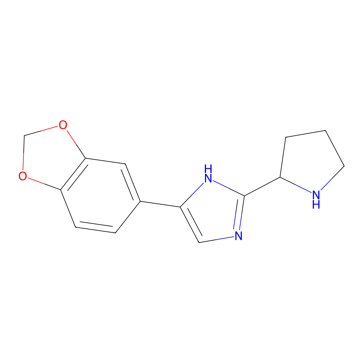 4-(1,3-dioxaindan-5-yl)-2-(pyrrolidin-2-yl)-1H-imidazole molecular structure, CAS 1153102-92-1