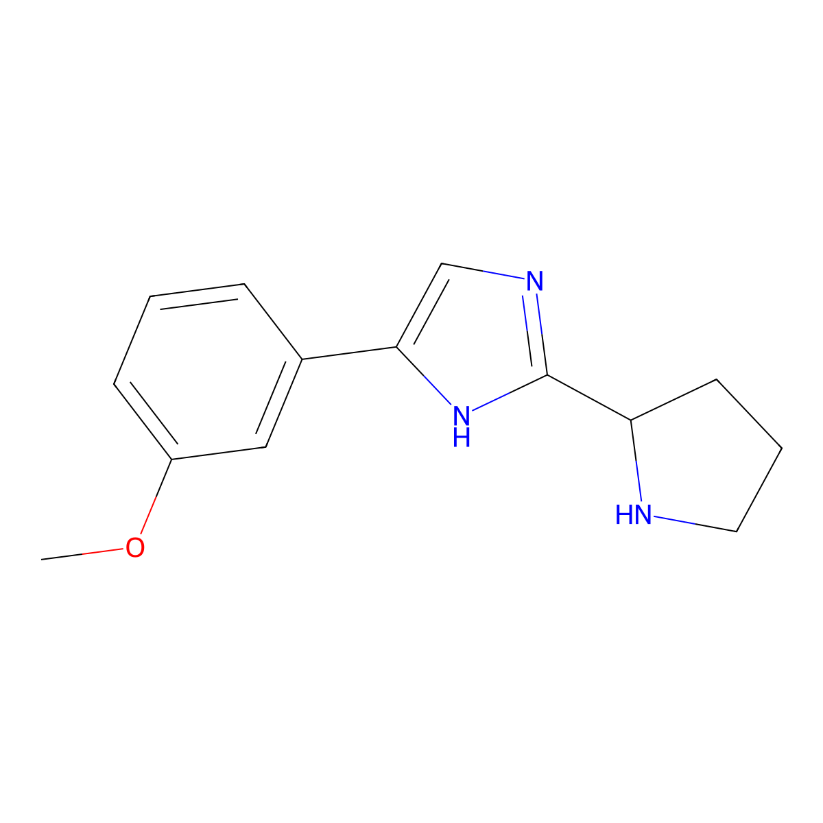 4-(3-Methoxyphenyl)-2-(pyrrolidin-2-yl)-1H-imidazole molecular structure, CAS 1153104-36-9
