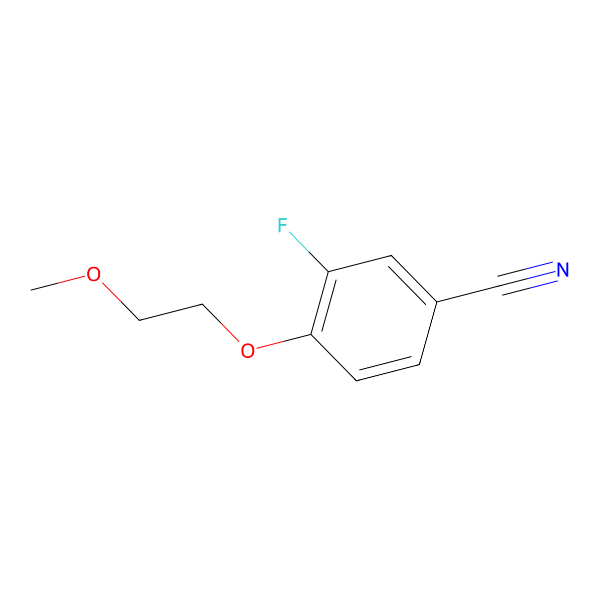 3-Fluoro-4-(2-methoxyethoxy)benzonitrile molecular structure, CAS 1153104-44-9