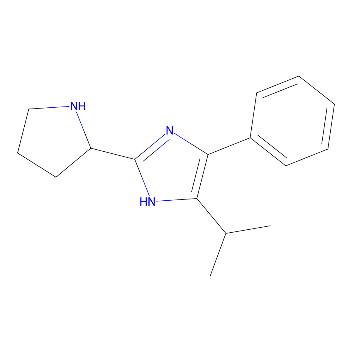 4-phenyl-5-(propan-2-yl)-2-(pyrrolidin-2-yl)-1H-imidazole molecular structure, CAS 1153105-13-5
