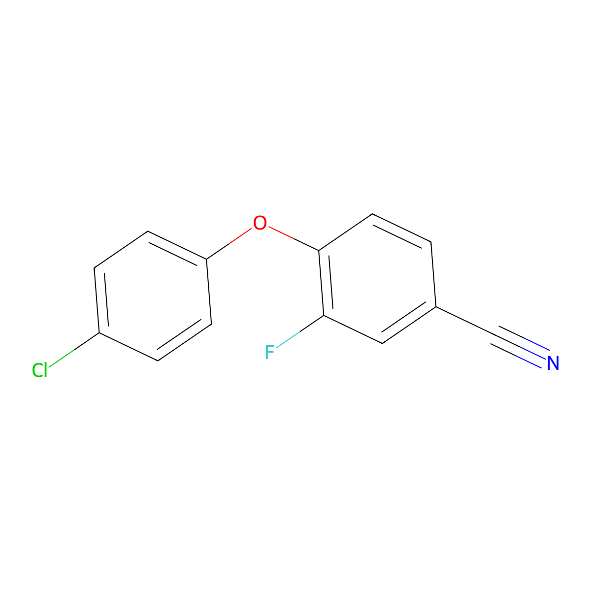 4-(4-Chlorophenoxy)-3-fluorobenzonitrile molecular structure, CAS 1153105-44-2