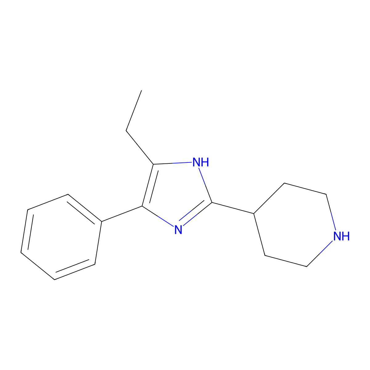 4-(4-ethyl-5-phenyl-1H-imidazol-2-yl)piperidine molecular structure, CAS 1153105-61-3