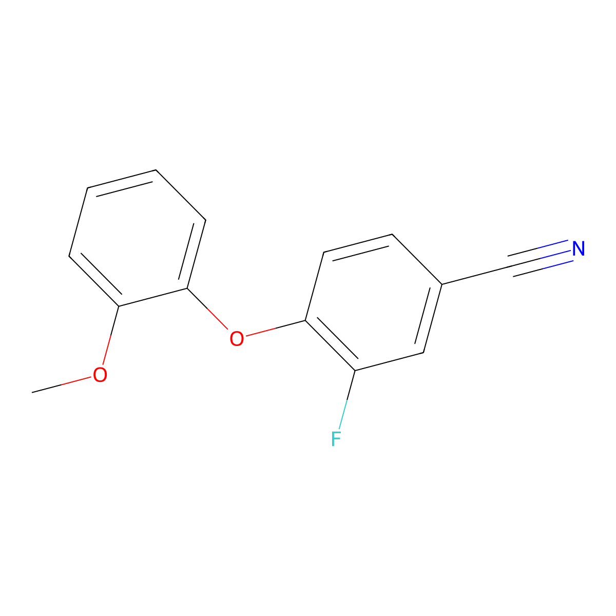 3-Fluoro-4-(2-methoxyphenoxy)benzonitrile molecular structure, CAS 1153105-84-0
