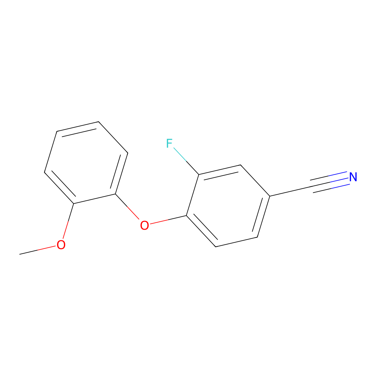 3-Fluoro-4-(2-methoxyphenoxy)benzonitrile molecular structure, CAS 1153105-84-0