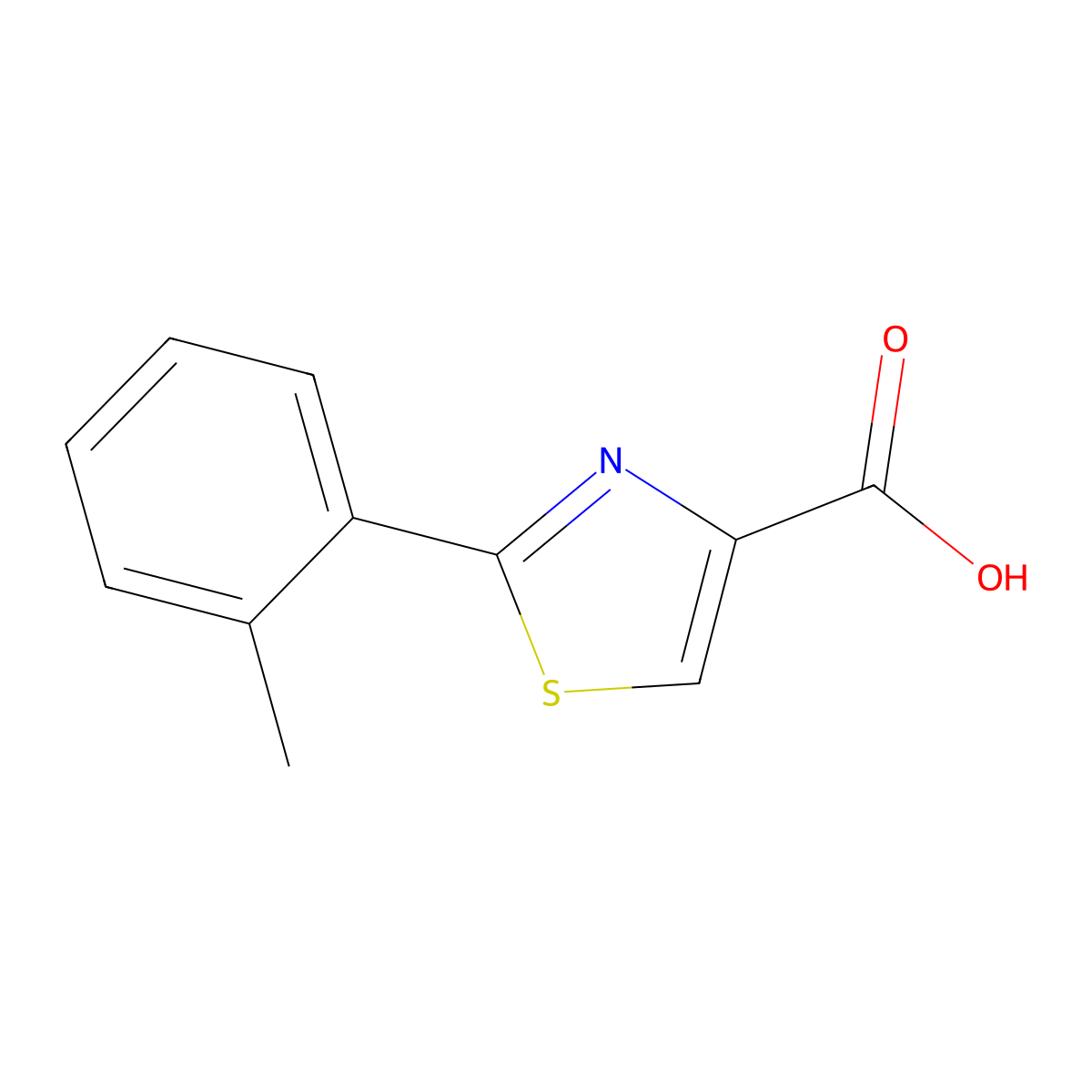 2-(2-Methylphenyl)-1,3-thiazole-4-carboxylic acid molecular structure, CAS 115311-25-6