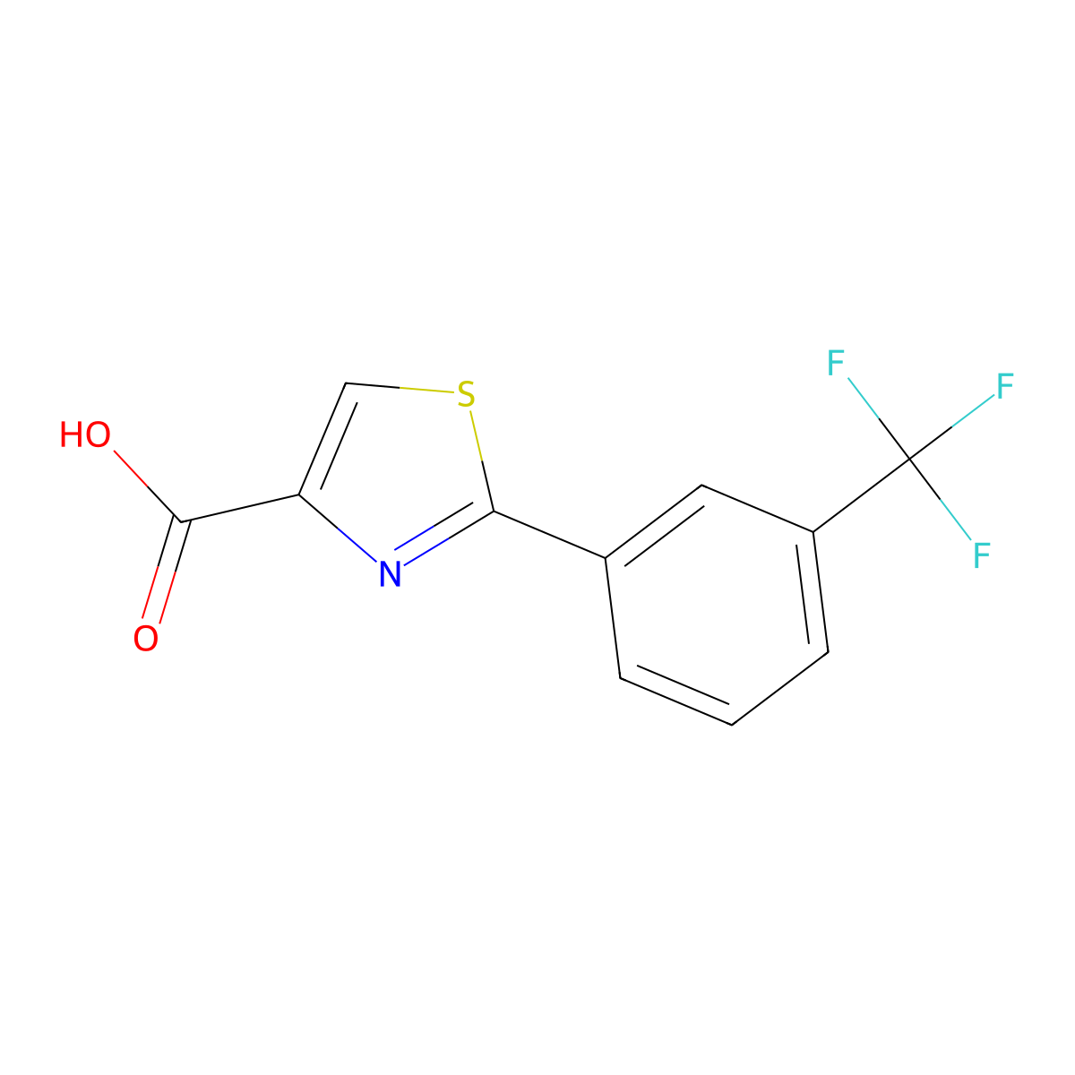 2-(3-(Trifluoromethyl)phenyl)-1,3-thiazole-4-carboxylic acid molecular structure, CAS 115311-32-5