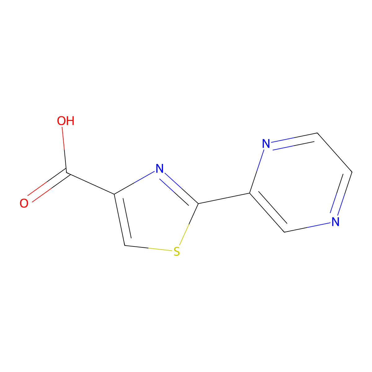 2-(Pyrazin-2-yl)-1,3-thiazole-4-carboxylic acid molecular structure, CAS 115311-44-9