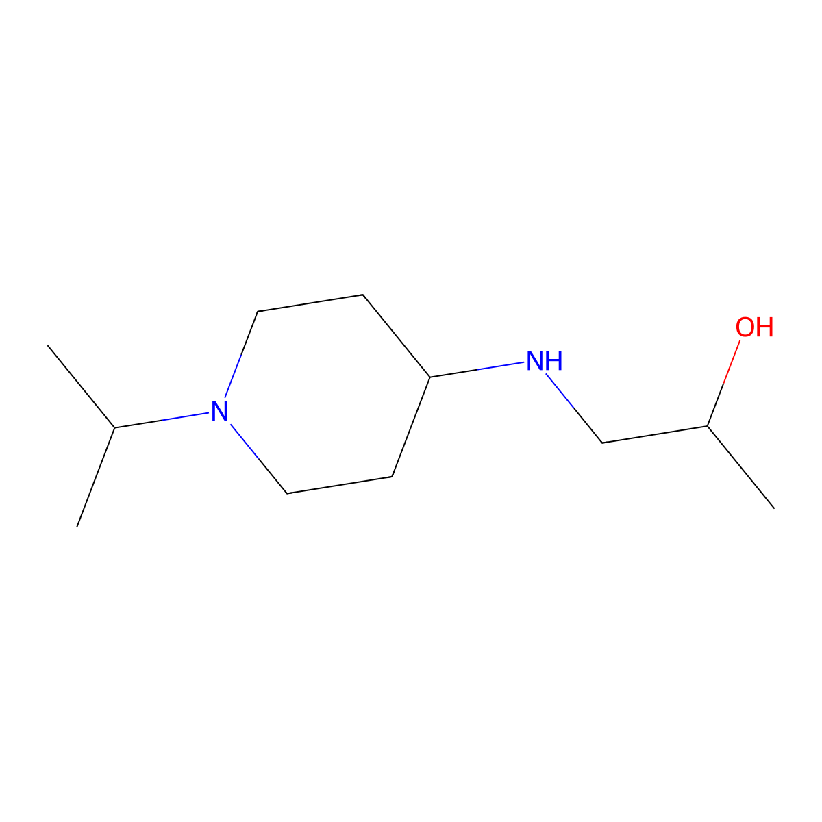 1-{[1-(Propan-2-yl)piperidin-4-yl]amino}propan-2-ol molecular structure, CAS 1153111-27-3
