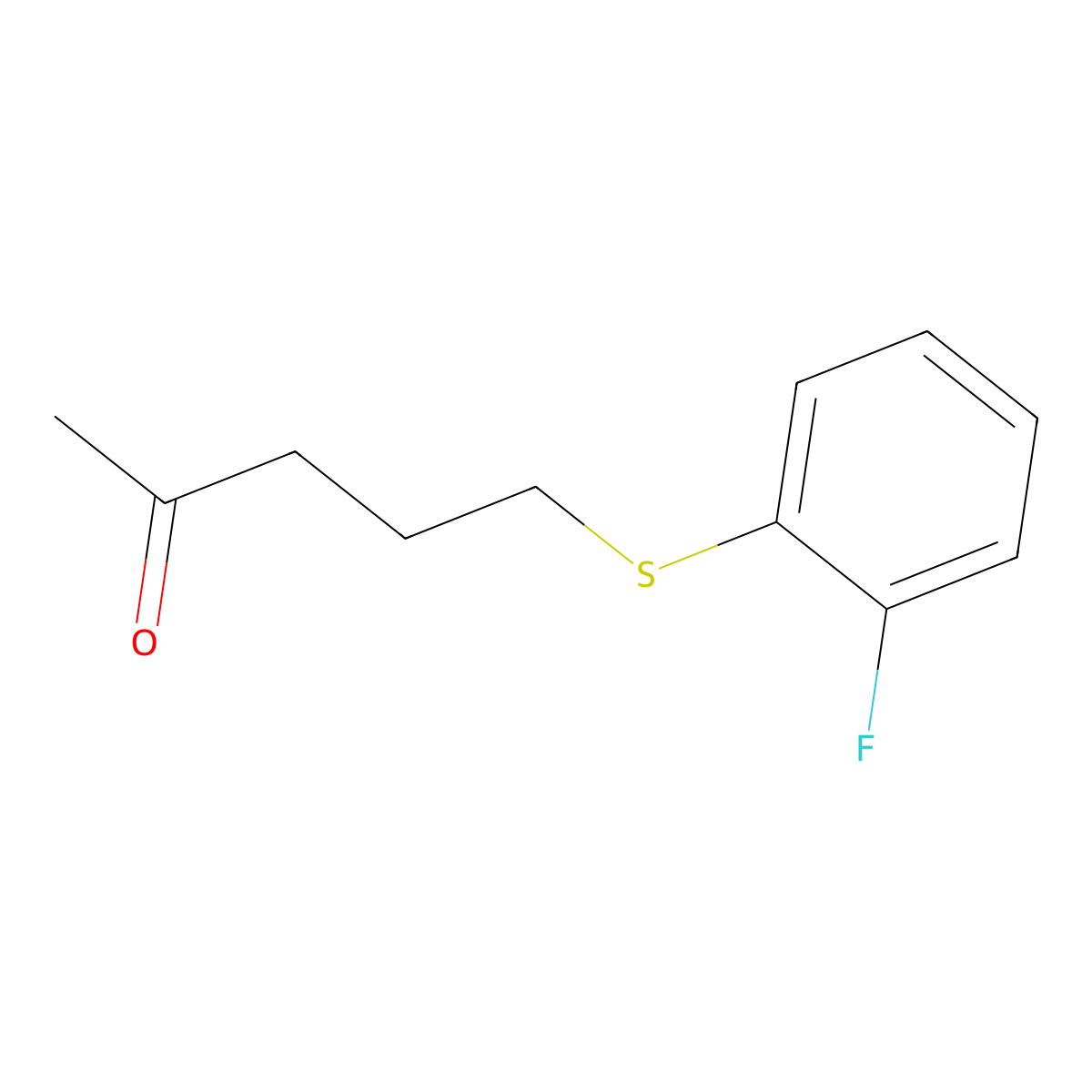 5-[(2-Fluorophenyl)sulfanyl]pentan-2-one molecular structure, CAS 1153114-76-1