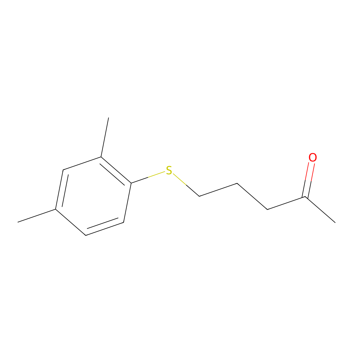 5-((2,4-Dimethylphenyl)thio)pentan-2-one molecular structure, CAS 1153114-88-5