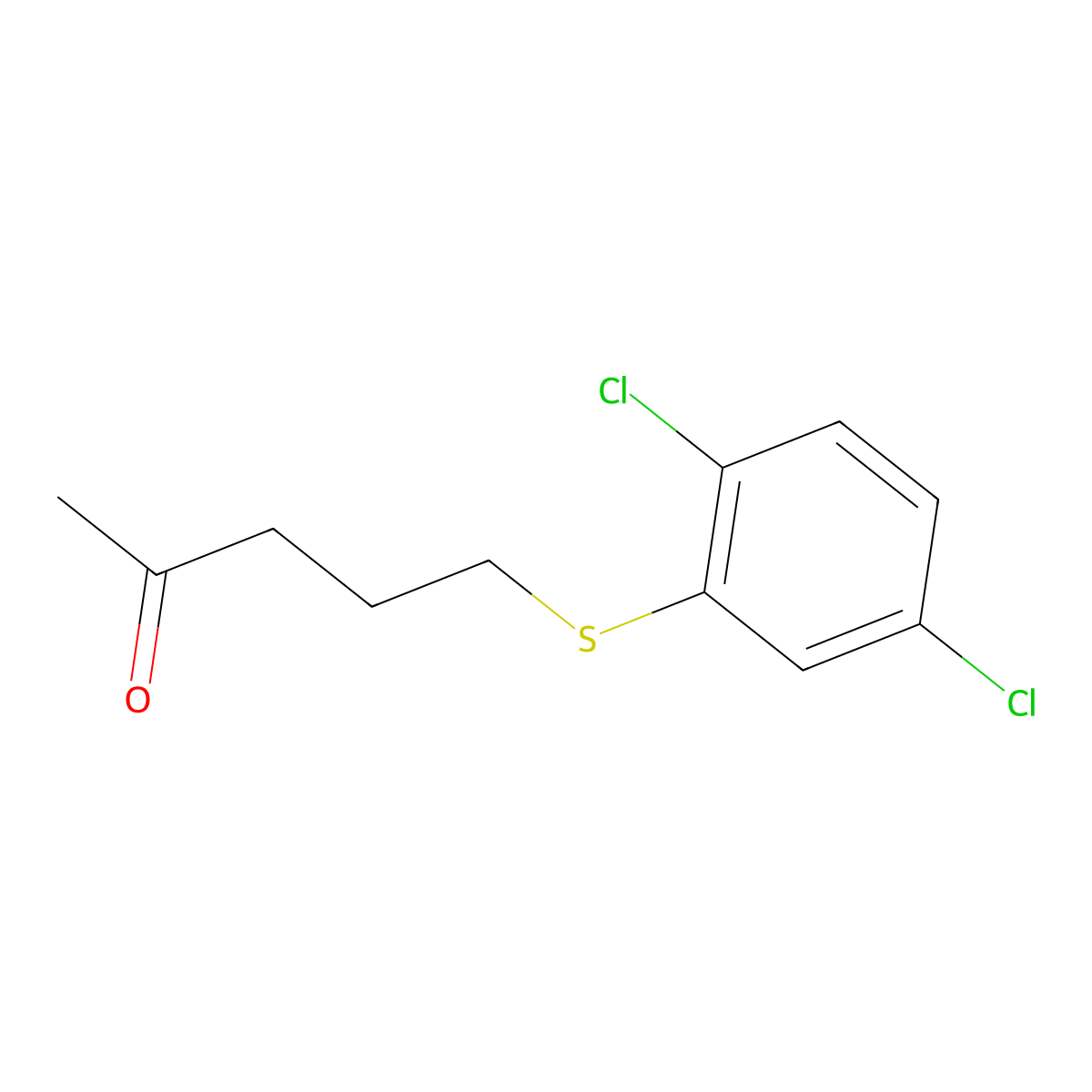 5-((2,5-Dichlorophenyl)thio)pentan-2-one molecular structure, CAS 1153114-94-3