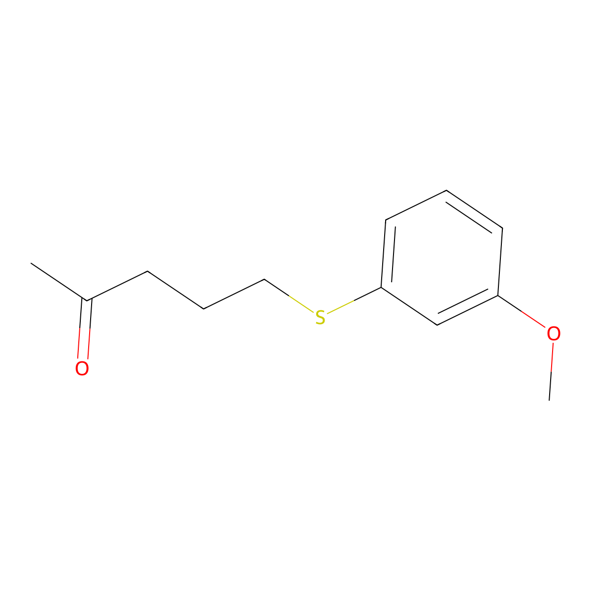 5-((3-Methoxyphenyl)thio)pentan-2-one molecular structure, CAS 1153117-67-9
