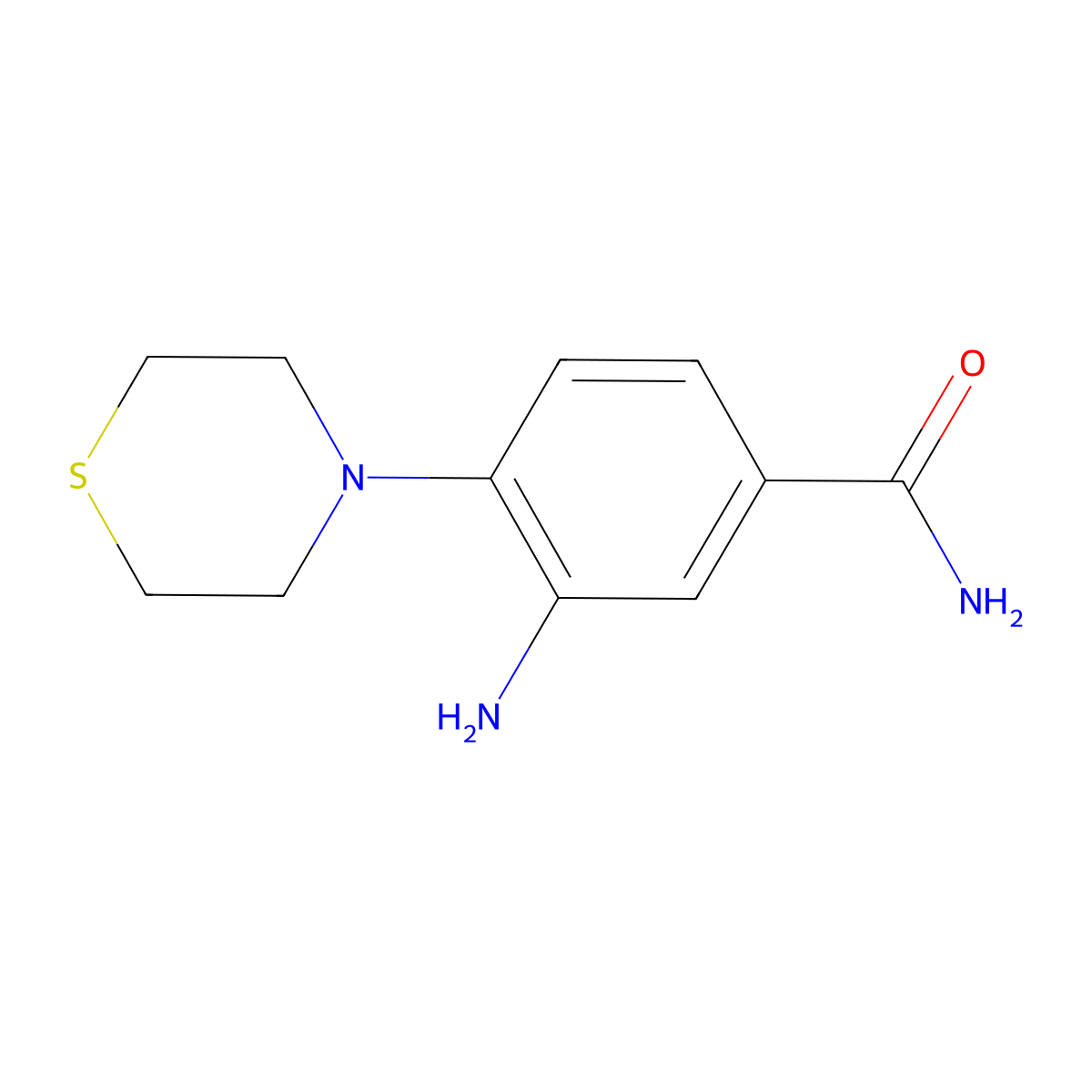3-Amino-4-(thiomorpholin-4-yl)benzamide molecular structure, CAS 1153119-63-1