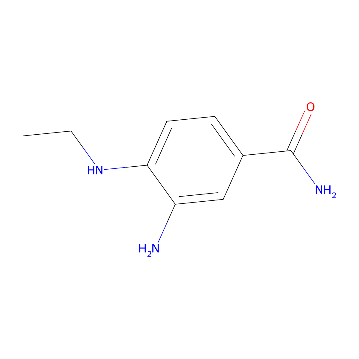 3-Amino-4-(ethylamino)benzamide molecular structure, CAS 1153120-26-3