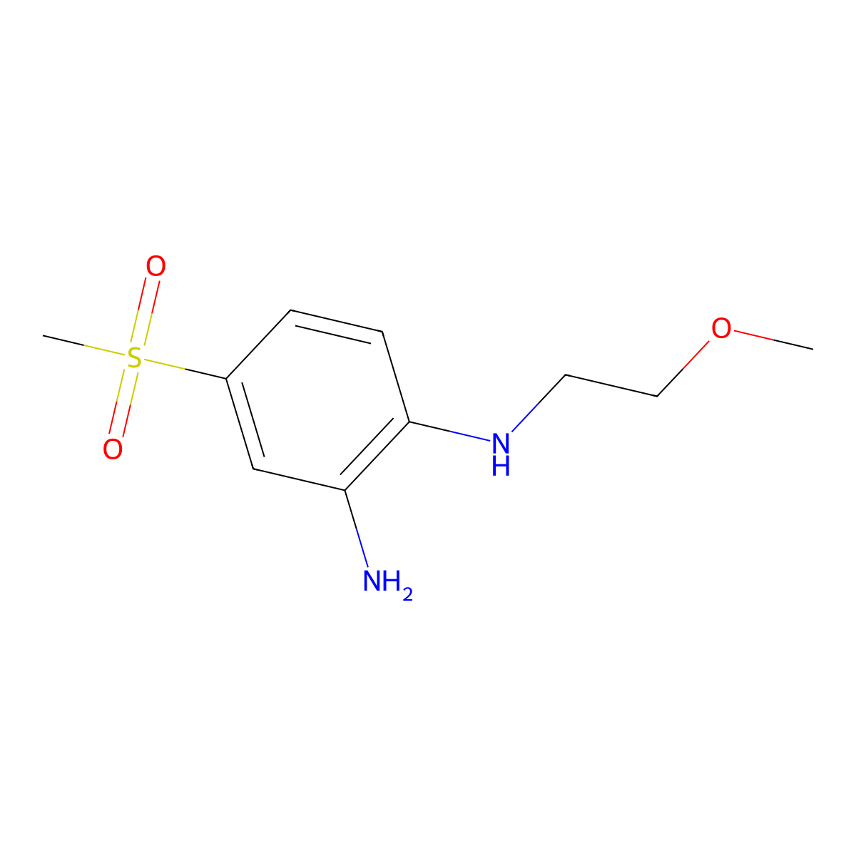 4-methanesulfonyl-1-N-(2-methoxyethyl)benzene-1,2-diamine molecular structure, CAS 1153122-37-2