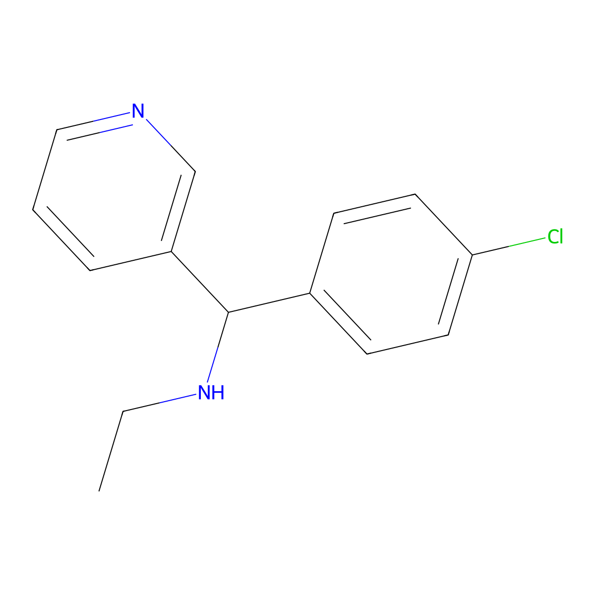 [(4-Chlorophenyl)(pyridin-3-yl)methyl](ethyl)amine molecular structure, CAS 1153125-91-7