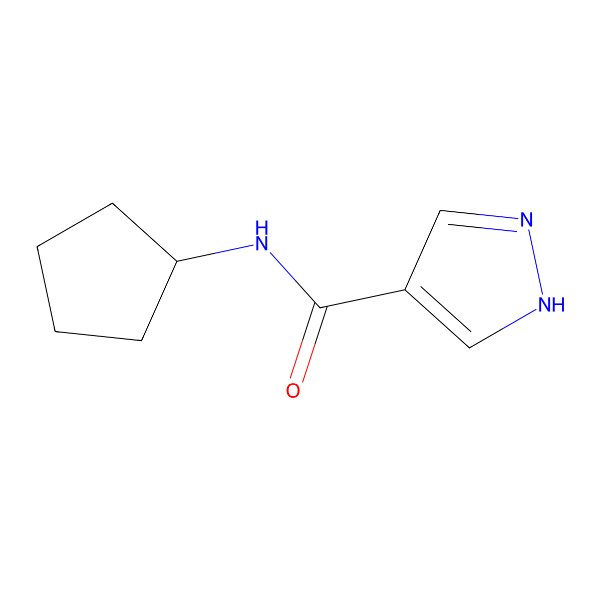 N-cyclopentyl-1H-pyrazole-4-carboxamide molecular structure, CAS 1153126-63-6