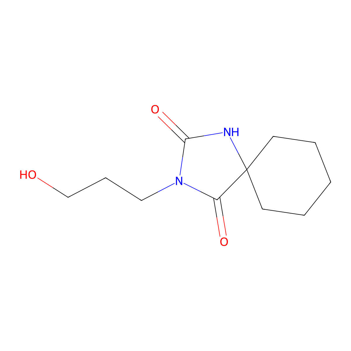 3-(3-Hydroxypropyl)-1,3-diazaspiro[4.5]decane-2,4-dione molecular structure, CAS 1153129-25-9