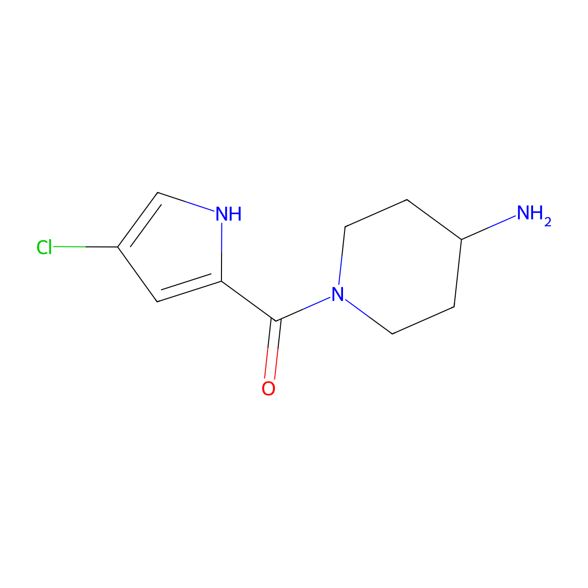 1-(4-Chloro-1H-pyrrole-2-carbonyl)piperidin-4-amine molecular structure, CAS 1153130-31-4