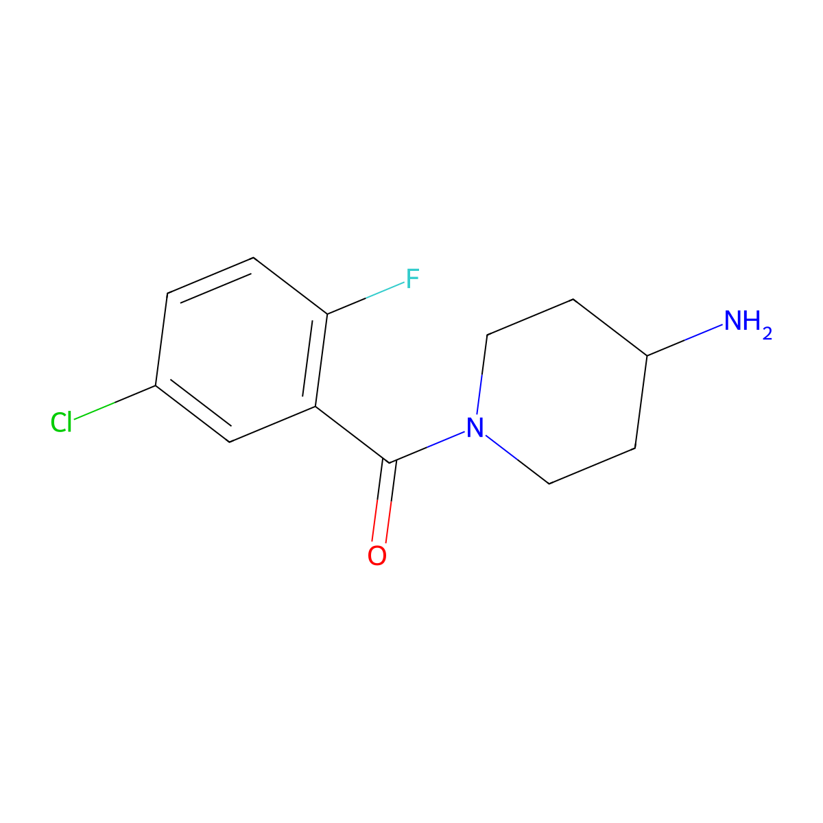 1-(5-Chloro-2-fluorobenzoyl)piperidin-4-amine molecular structure, CAS 1153130-87-0