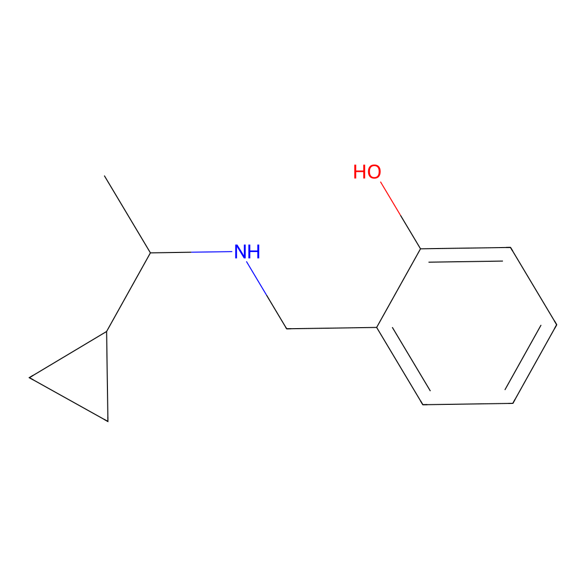 2-{[(1-Cyclopropylethyl)amino]methyl}phenol molecular structure, CAS 1153130-97-2