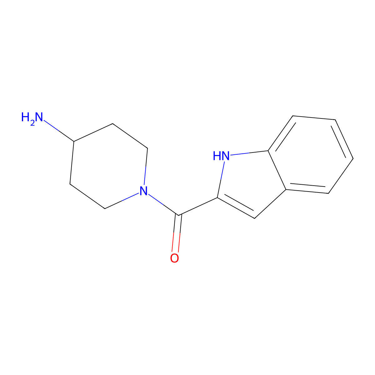 (4-aminopiperidin-1-yl)(1H-indol-2-yl)methanone molecular structure, CAS 1153131-79-3