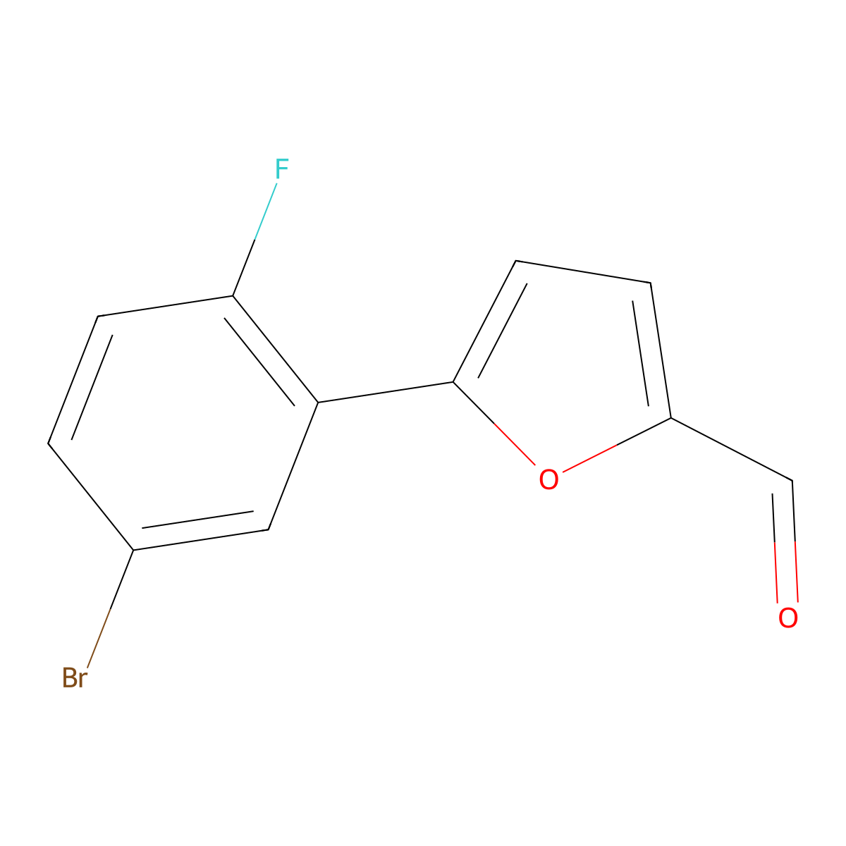 5-(5-Bromo-2-fluorophenyl)furan-2-carbaldehyde molecular structure, CAS 1153133-08-4