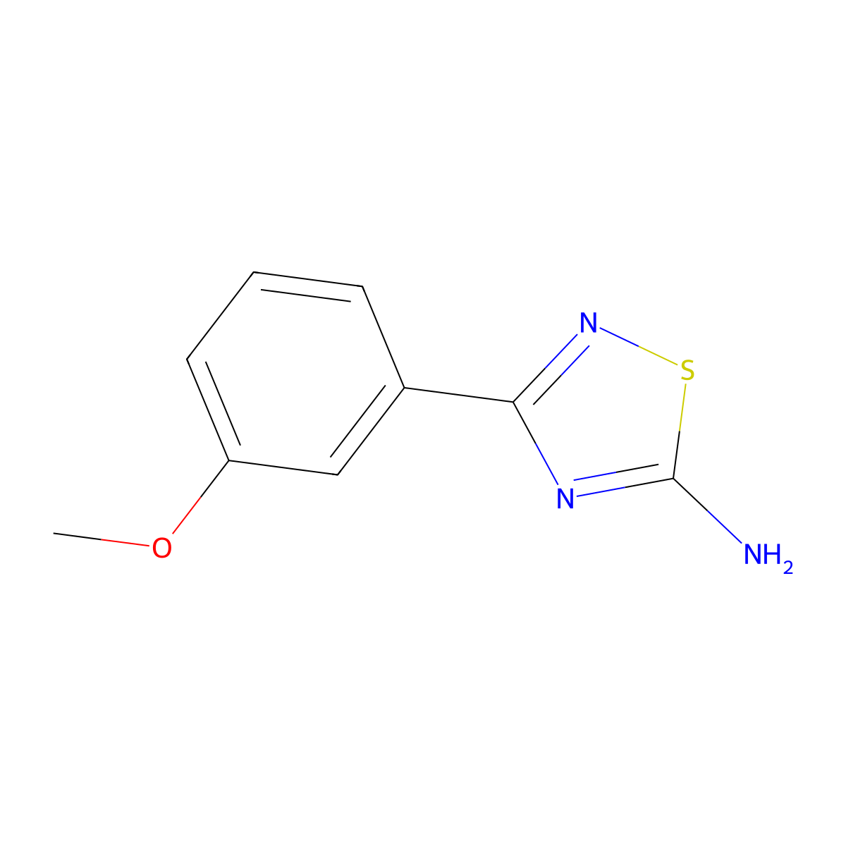 3-(3-Methoxyphenyl)-1,2,4-thiadiazol-5-amine molecular structure, CAS 1153133-35-7