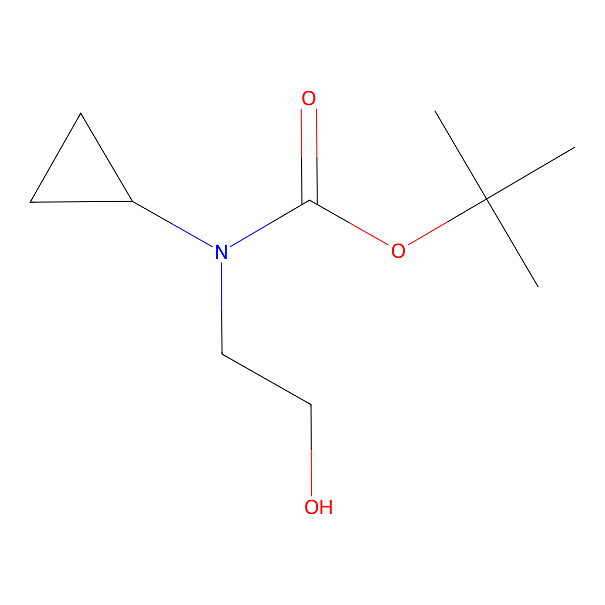 tert-Butyl cyclopropyl(2-hydroxyethyl)carbamate molecular structure, CAS 1153134-59-8
