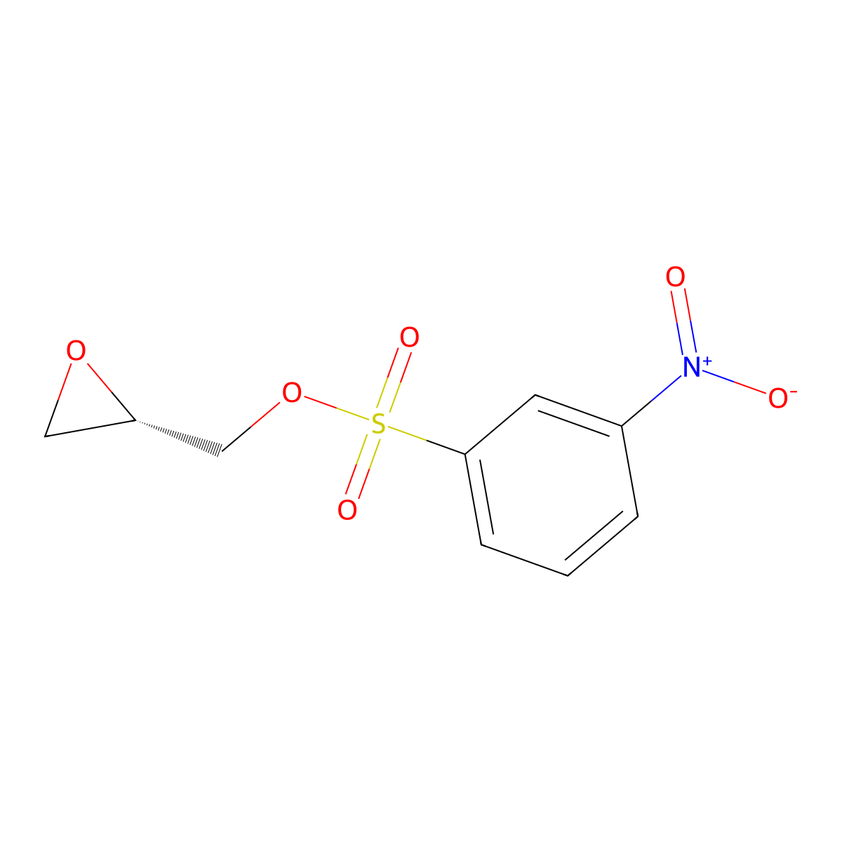 Benzenesulfonic acid, 3-nitro-, (2S)-2-oxiranylmethyl ester molecular structure, CAS 115314-14-2