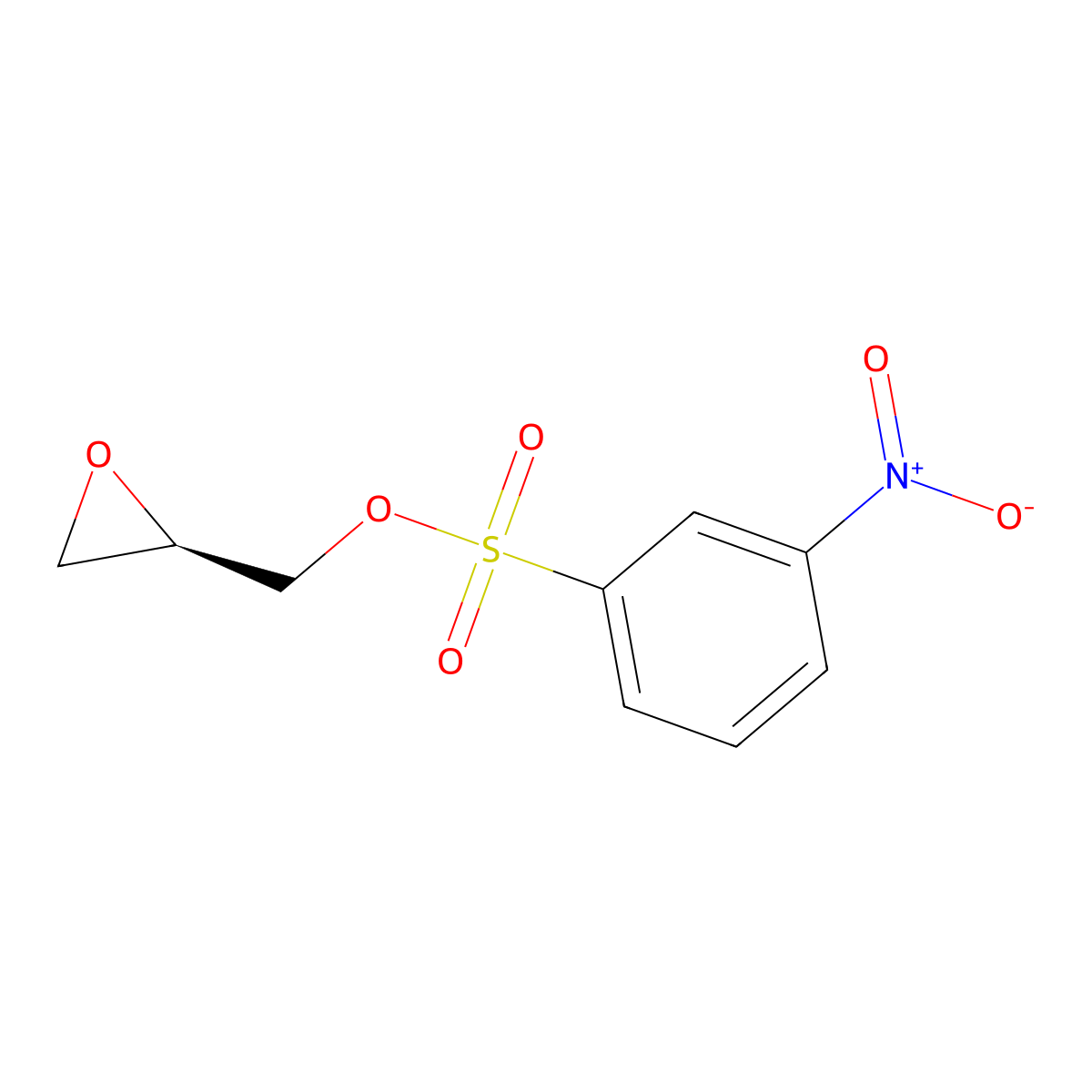 Benzenesulfonic acid, 3-nitro-, (2R)-2-oxiranylmethyl ester molecular structure, CAS 115314-17-5