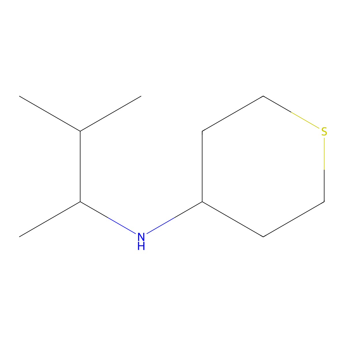 N-(3-methylbutan-2-yl)thian-4-amine molecular structure, CAS 1153144-38-7
