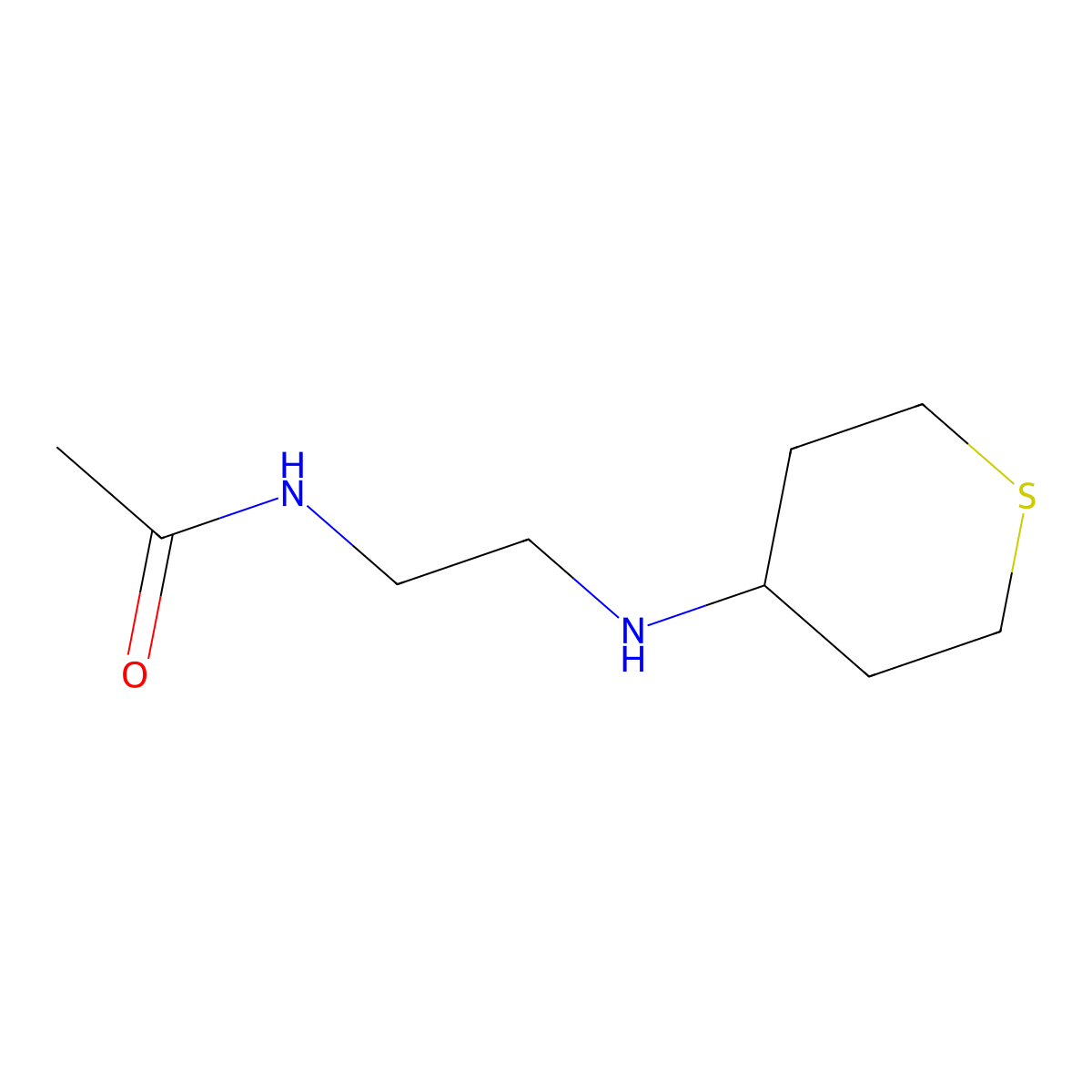 N-{2-[(thian-4-yl)amino]ethyl}acetamide molecular structure, CAS 1153144-62-7