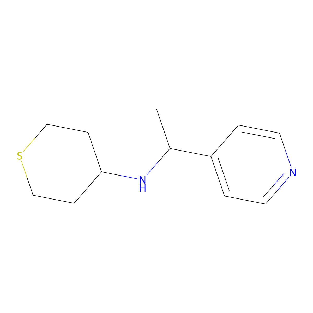 N-[1-(Pyridin-4-yl)ethyl]thian-4-amine molecular structure, CAS 1153144-95-6