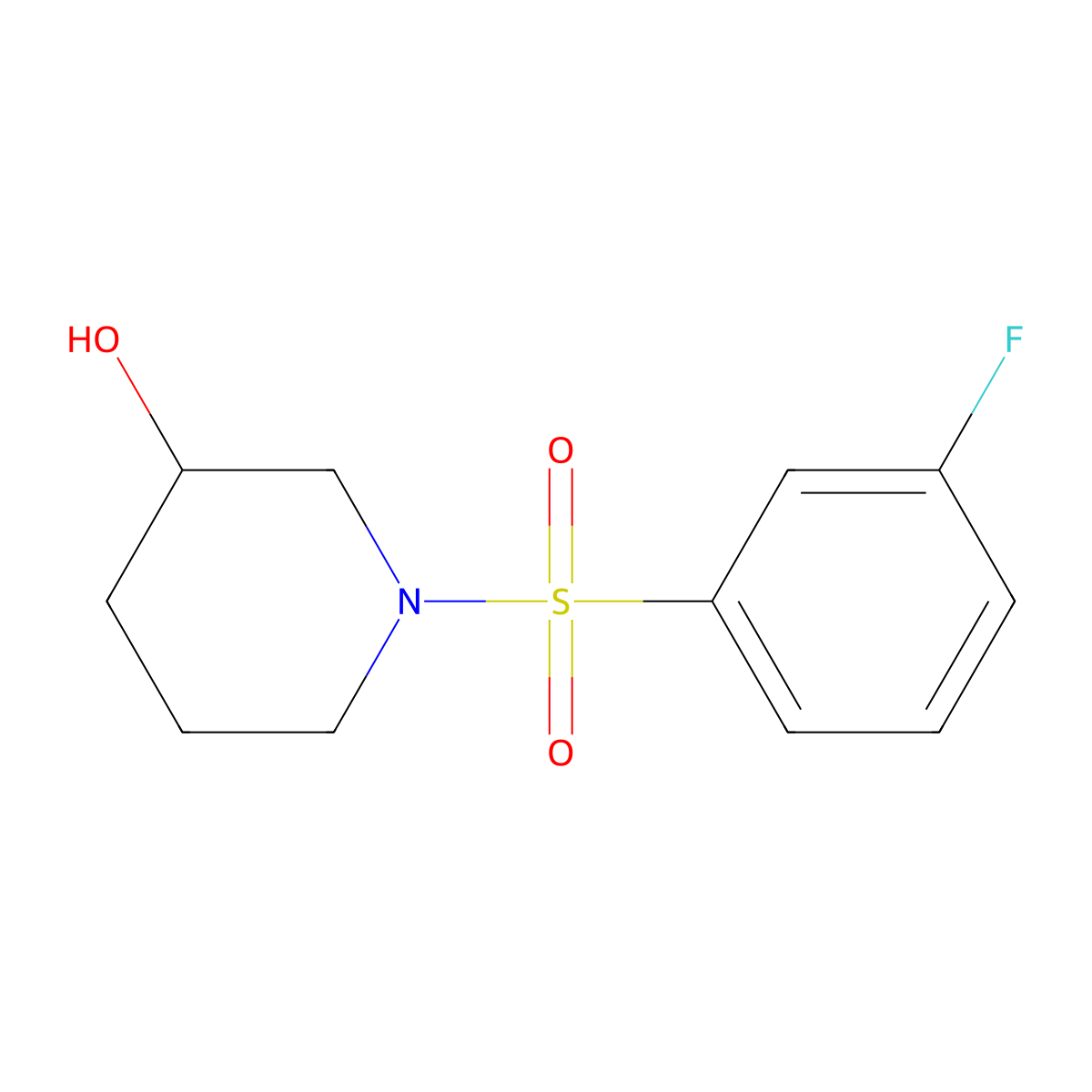 1-(3-Fluorobenzenesulfonyl)piperidin-3-ol molecular structure, CAS 1153146-41-8