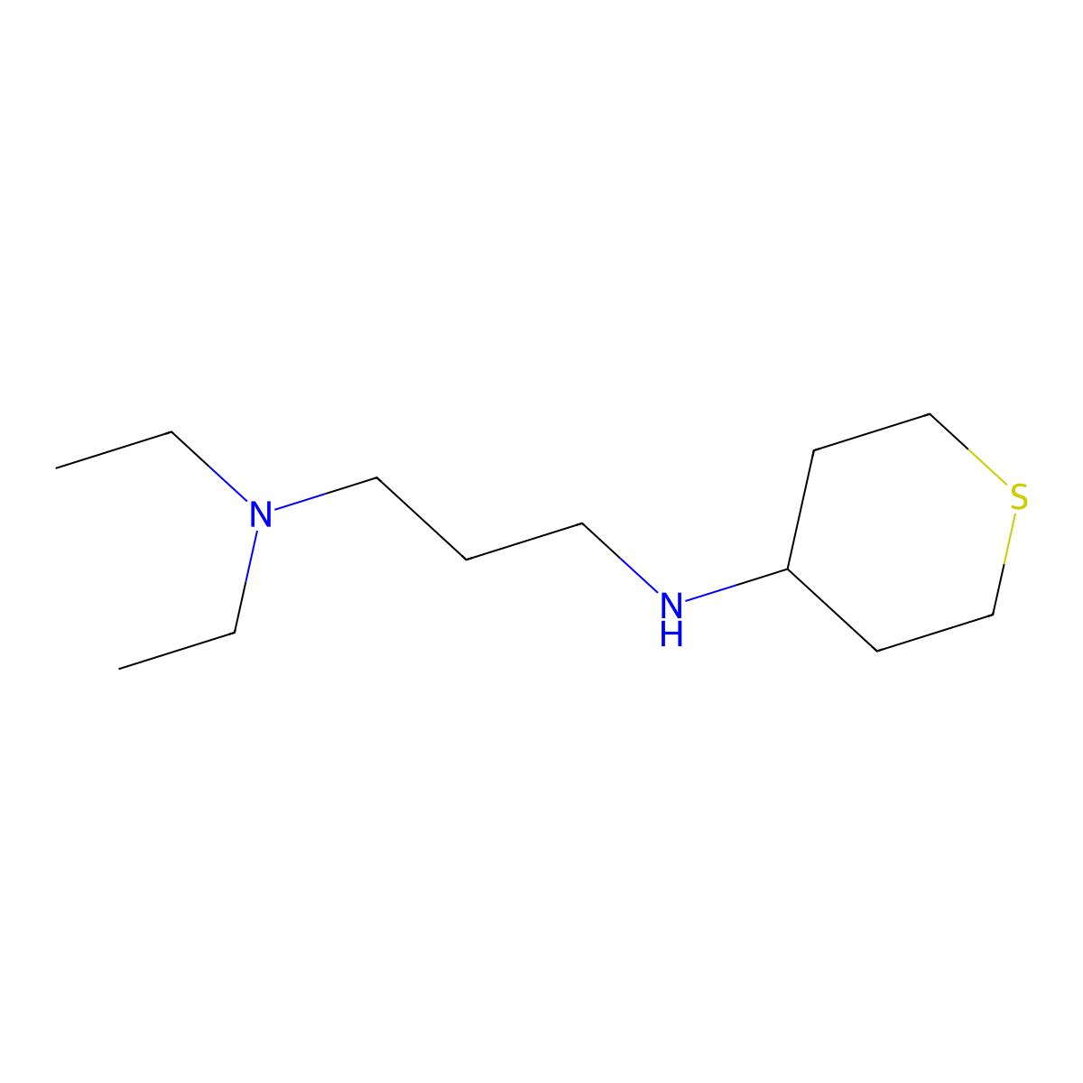 N-[3-(diethylamino)propyl]thian-4-amine molecular structure, CAS 1153148-98-1