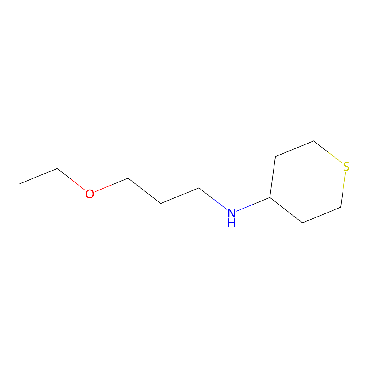 N-(3-ethoxypropyl)thian-4-amine molecular structure, CAS 1153149-02-0