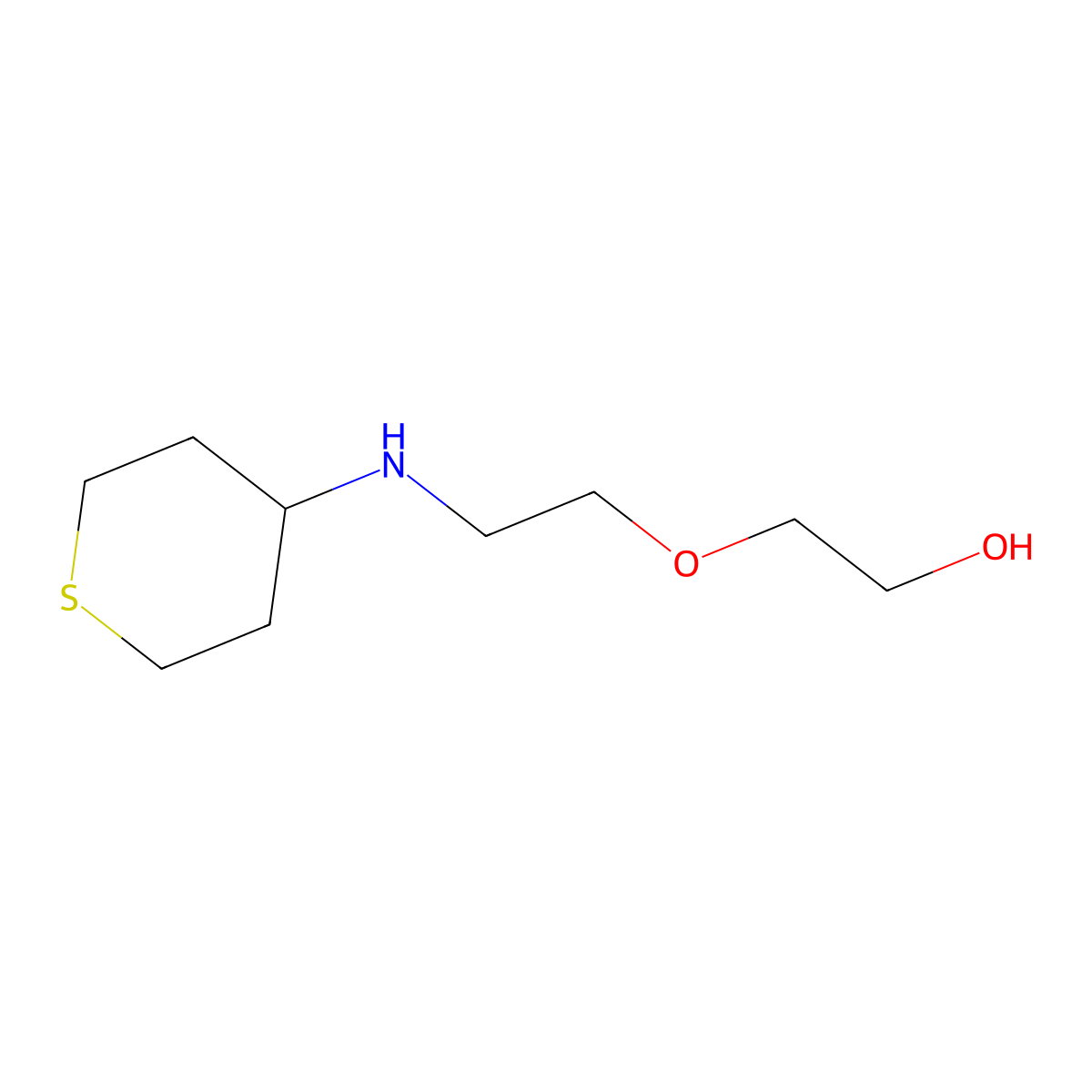 2-{2-[(Thian-4-yl)amino]ethoxy}ethan-1-ol molecular structure, CAS 1153149-46-2
