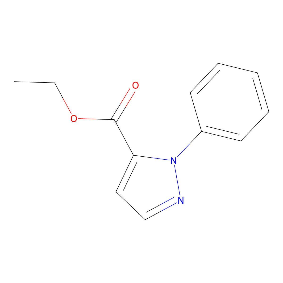 Ethyl 1-phenyl-1H-pyrazole-5-carboxylate molecular structure, CAS 115315-94-1