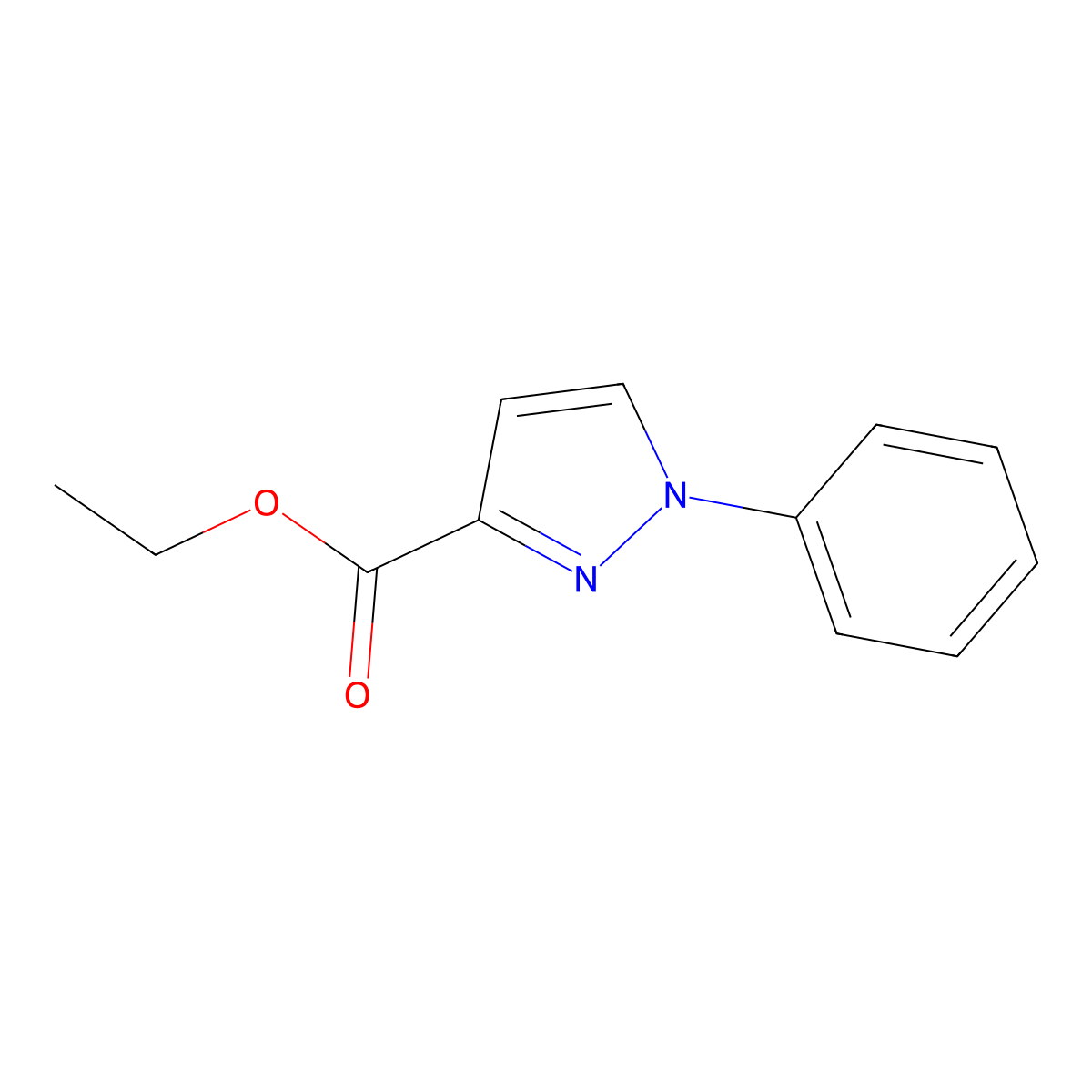 Ethyl 1-phenyl-1H-pyrazole-3-carboxylate molecular structure, CAS 115315-95-2
