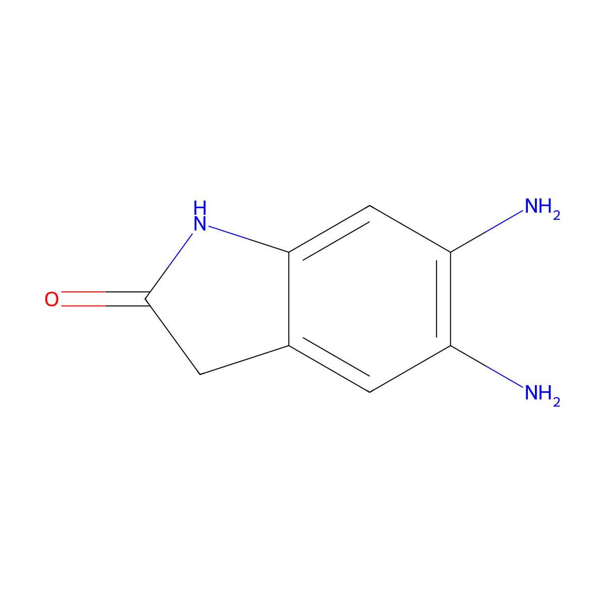 5,6-diamino-2,3-dihydro-1H-indol-2-one molecular structure, CAS 1153154-46-1