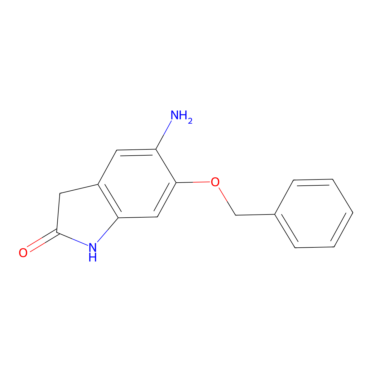 5-Amino-6-(benzyloxy)-2,3-dihydro-1H-indol-2-one molecular structure, CAS 1153155-66-8
