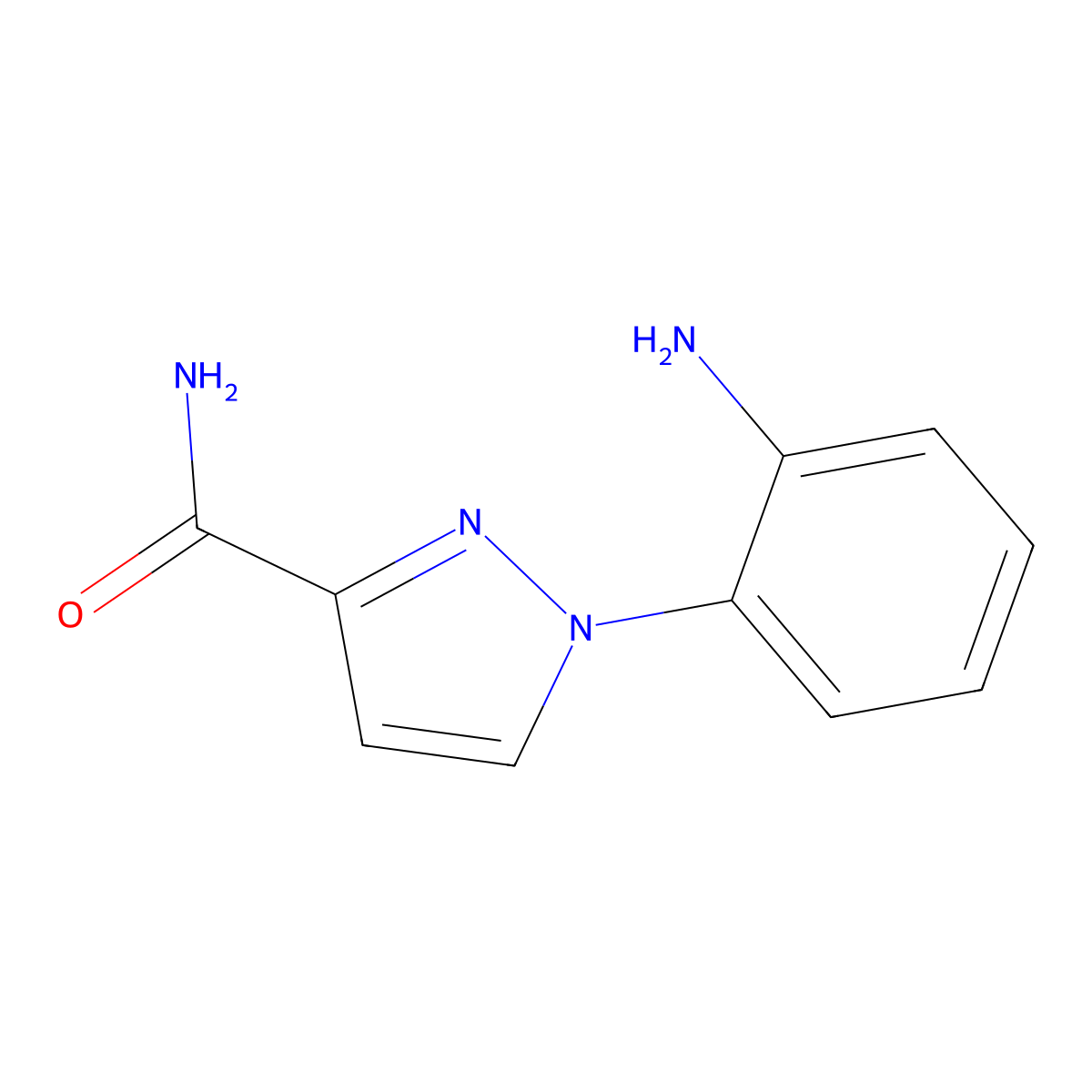 1-(2-aminophenyl)-1H-pyrazole-3-carboxamide molecular structure, CAS 1153157-48-2