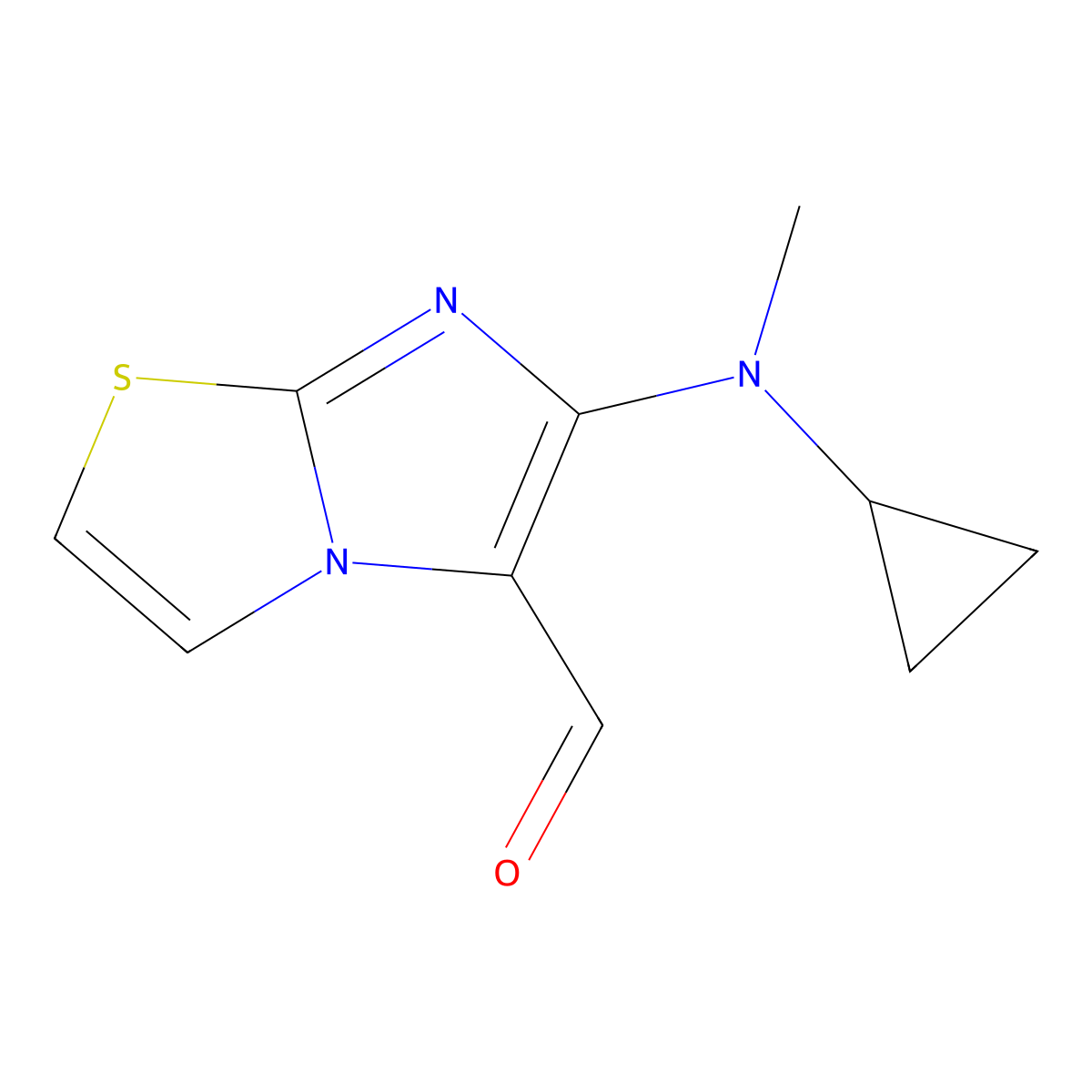 6-[Cyclopropyl(methyl)amino]imidazo[2,1-b][1,3]thiazole-5-carbaldehyde molecular structure, CAS 1153159-44-4